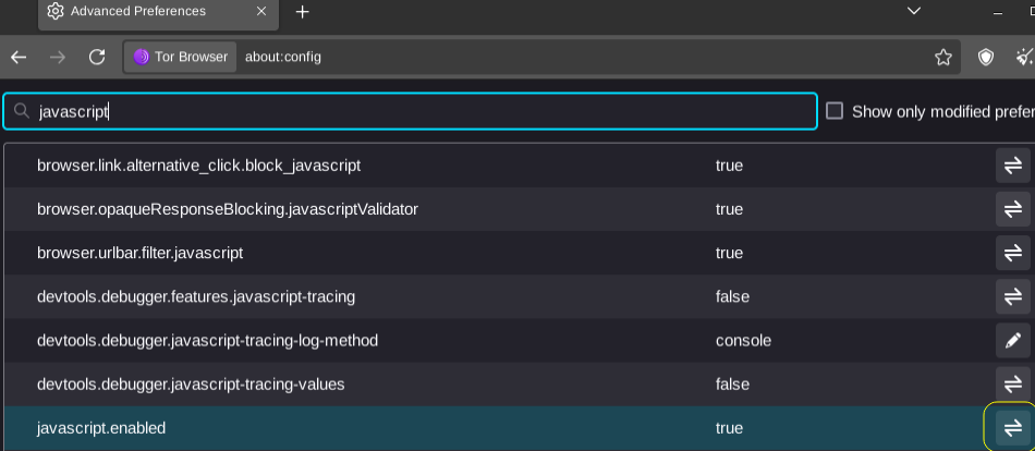hard disable javascript